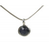 Cavendish French Silver Blue Sandstone Silver Surround Round Pendant and Chain 1957