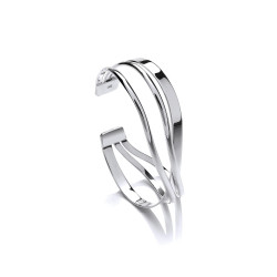 Cavendish French Silver Triple Wave Band Cuff Bangle 2862