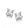 Cavendish French Sterling Silver and Crystal Square Earrings 4709