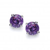 Cavendish French Sterling Silver Simple Amethyst Cubic Zirconia Solitaire Stud Earrings 4863A-5