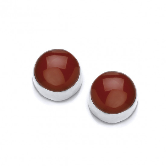 Cavendish French Little Red Button Stud Earrings 5081