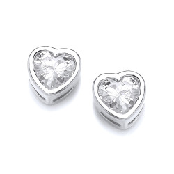 Cavendish French Silver Heart Stud Earrings 5157