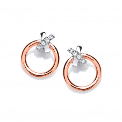 Cavendish French Silver and Rose Gold Dainty Earrings 5432