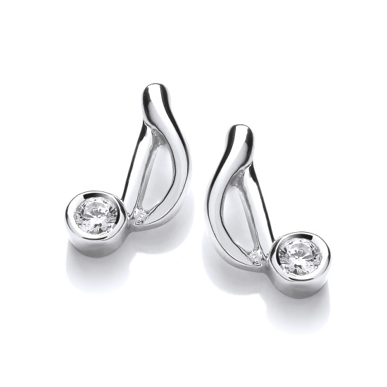 Cavendish French Silver Quaver Musical Note Earrings 5752