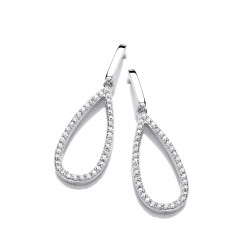 Cavendish French Silver & Cubic Zirconia Loop Drop Earrings 5766