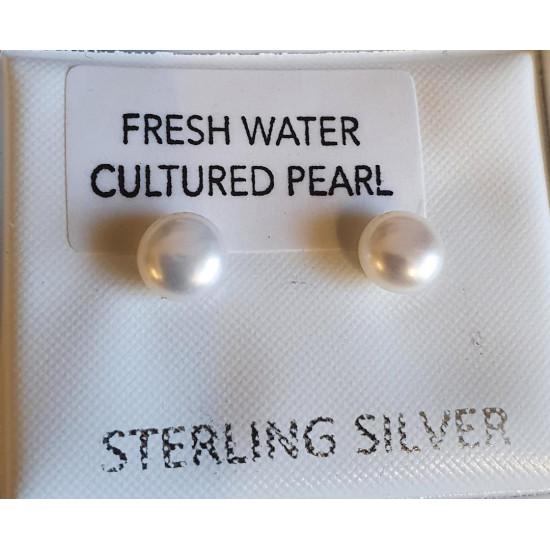 Silver Fresh Water Pearl Studs 5mm BP8011