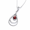 Cavendish French Silver and Red Jasper Double Drop Pendant and Chain 6449