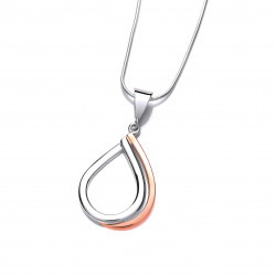 Cavendish French Silver and Copper Double Teardrop Pendant and Chain 6612