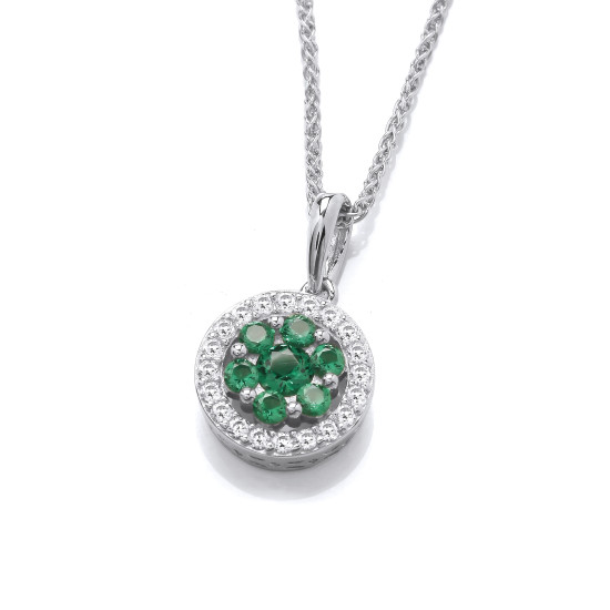 Cavendish French Emerald Cubic Zirconia Pendant and Chain CF376