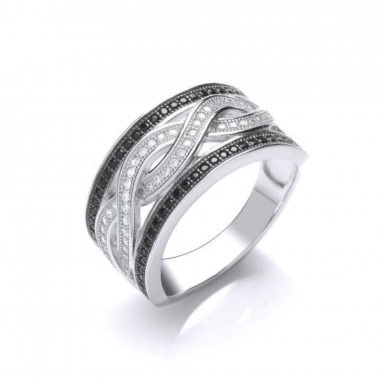 Cavendish French Silver CZ Wave Ring 7251