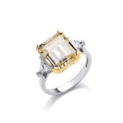 Cavendish French Silver & Citrine Cubic Zirconia Vintage Style Ring 7515