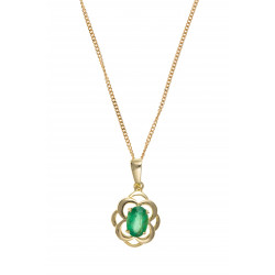 9ct Gold Emerald Pendant AT0038