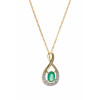 9ct Gold Diamond and Emerald Pendant AT0112