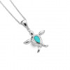 Sea Gems Silver Turtle Pendant and Chain P1308TQ