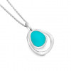 Sea Gems Silver Turquoise Pendant and Chain P1335