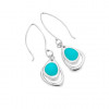 Sea Gems Silver Turquoise Dropper Earrings P1336