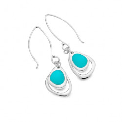 Sea Gems Silver Turquoise Dropper Earrings P1336