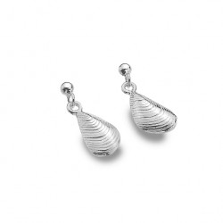 Sea Gems Silver Shell Dropper Earrings P3494