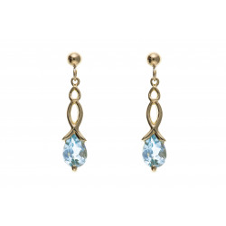 9ct Blue Topaz Drop Earrings AP0116