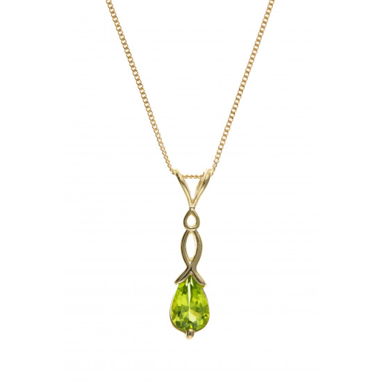 9ct Peridot Pendant and Chain AT3945