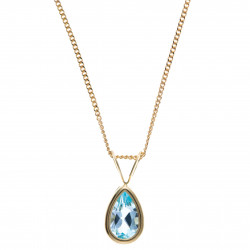 9ct Blue Topaz Pendant and Chain AT3978