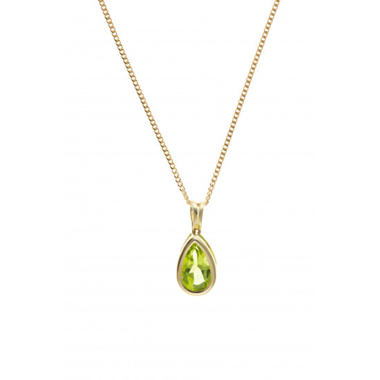 9ct Peridot Pendant and Chain AT3982