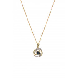 9ct Sapphire and Diamond Pendant and Chain AT5025