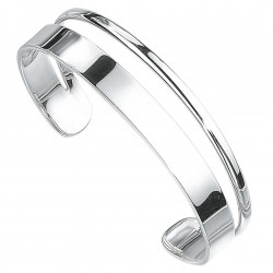 Silver Beginnings D-Shape & Flat Torque Bangle B085