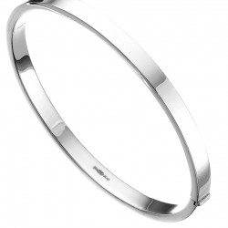 Silver Plain Square Cut Bangle B260