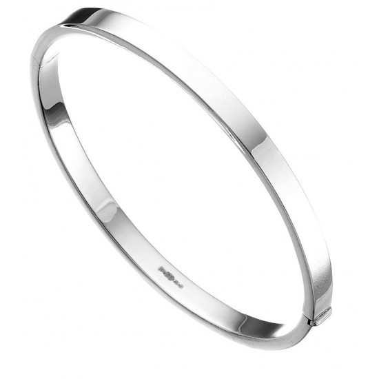 Silver Plain Square Cut Bangle B260