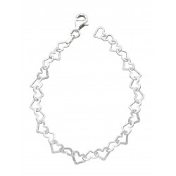 SIlver Diamond Cut Heart Bracelet B4323