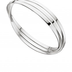 Silver Plain Flat Cut Russian Bangle B4587