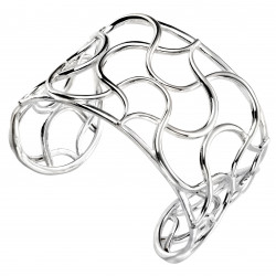 Silver Open Work Wide Cuff B4908