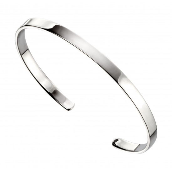 Silver Plain Torque Bangle B5064