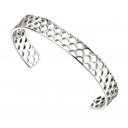 Silver Open semi circle pattern bangle B5069