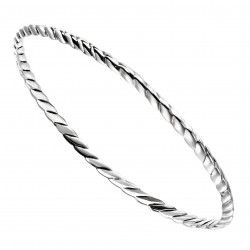 Silver Oxidised twist bangle B5071