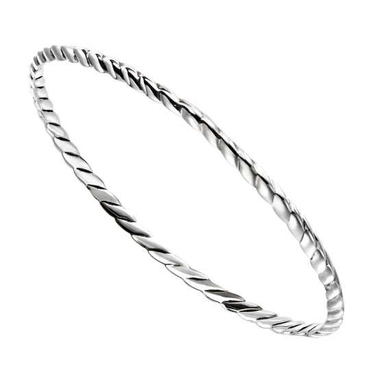 Silver Oxidised twist bangle B5071