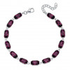 Silver Amethyst Tennis Bracelet With Crystals By Swarovski B5263M