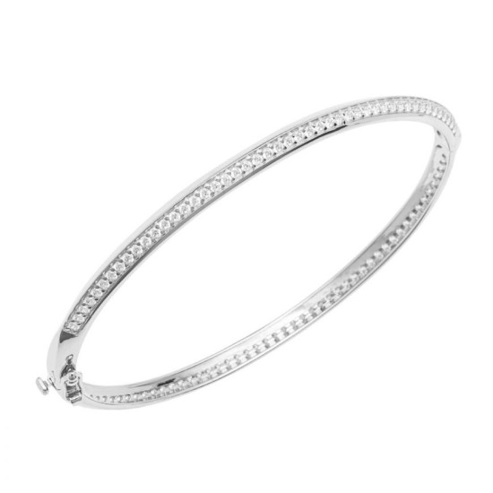  Fiorelli Knife Edge Hinged Bangle with CZ F66