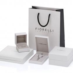 Fiorelli Silver Connected Rings Pendant with Yellow Gold Plating and CZ and Chain P4949C