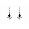 Silver Onyx Drop Earrings BP0289