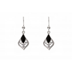 Silver Onyx Drop Earrings BP0289