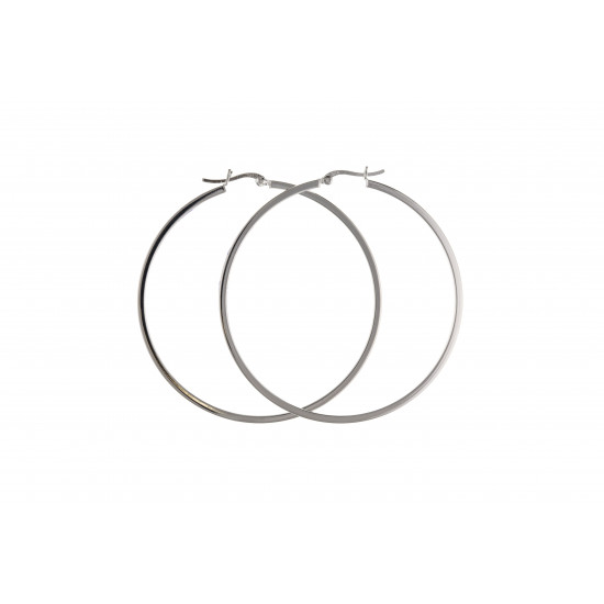 Silver Plain Hoop Earrings BP2162