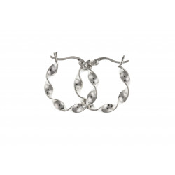 Silver Twist Hoop Earrings BP6636