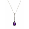 Silver Amethyst Pendant and Chain BT0047