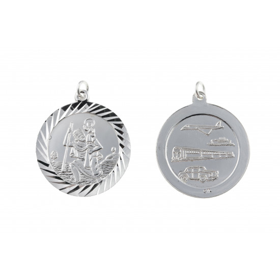 Silver Round St Christopher BU0080