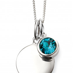 Birthstone Silver Pendant December P4601