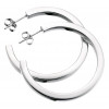 Silver Square-cut Hoop Earrings E165