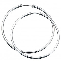 Silver Plain Hoop Earrings E238