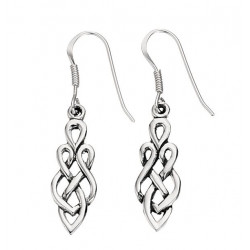 Silver Celtic Drop Earrings E250